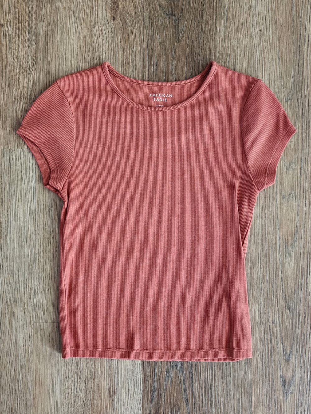 American Eagle Outfitters Ribbed Short Sleeve Tee - Dusty Rose